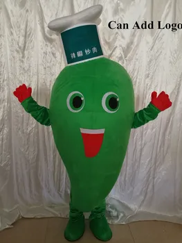 Köögiviljad Teema Roheline Pipar Maskott Kostüüm Chili Capsicum Täiskasvanud Cartoon Character Cosplay Rolli-Sport Karnevali Kostüüm