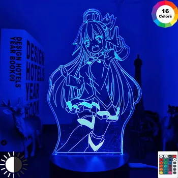 Uus 3D anime Akrüül Tabel Lamp Anime KonoSuba Manga Aqua Led Night Light Kingitus Sõbranna Anime Tuba Decor Öösel Tuled
