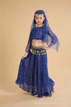 Lapsed kõhutantsu riided Oriental Kostüüm India Kostüümid Puhul Lapsed Lapsed kõhutants 7tk/set Rohkem Värvi