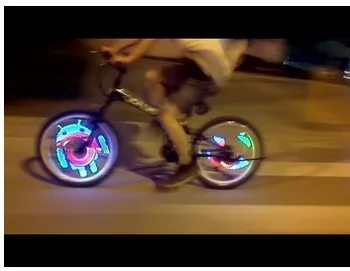 Hot Wheels Jalgratta velje tuled mountain bike rim light Pooleks-Pool ekraani 48 DIY Mustrid Rim Valgustus RGB alla Laadida armas pilt