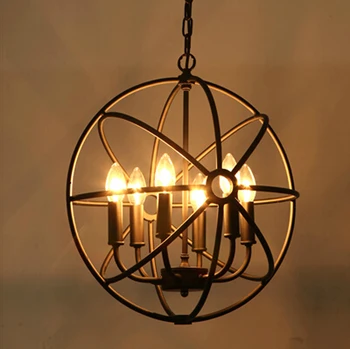 loft Ameerika stiilis retro põhjamaade vintage Ripats Kerge rauast tööstus rippus lamp elutuba söögituba põhjal võistluskalendri lamp