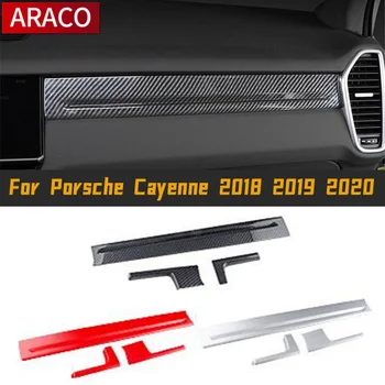 Näiteks Porsche Cayenne 2018 2019 2020 3 Buah/Palju Penutup Dekorasi Instrumen Kontrol Pusat Serat Karbon ABS 9YA