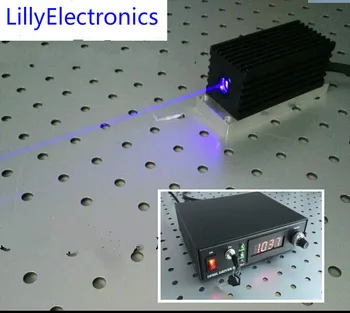 Tööstus-Lab 450 nm 2000mW 2W Violetne Sinine Laser Dot Moodul + TTL/Analog 0-30KHZ + TEC Jahutus 24 tundi tööpäeva