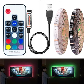 5V led light usb TV tausta valgus riba RGB DC5v 5050SMD Paindlik veekindel teip TV backlight tuled ribadeks 17 võtmed kontrolli