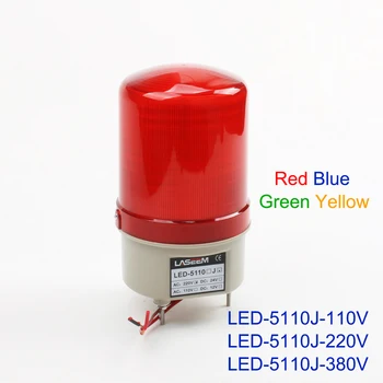 AC 110V 220V 380V Punane Kollane Roheline Sinine Hoiatus Valguse lamp Sireen Tööstus Hoiatus koos summeri heli-LED-5110J