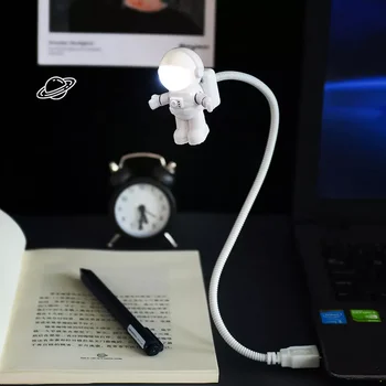 LED Night Light Astronaut Lamp laualamp Paindlik Nightlight 5V USB Lugemise Tabel Tuli Koju Bedrooom Teenetemärgi Lamp Sülearvuti