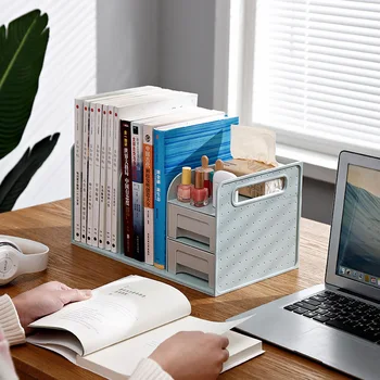 Loominguline Multi-funktsionaalne desktop raamaturiiul ladustamise riiuli sahtli tüüpi faili riiul faili riiul loominguline raamat seista laua korraldaja
