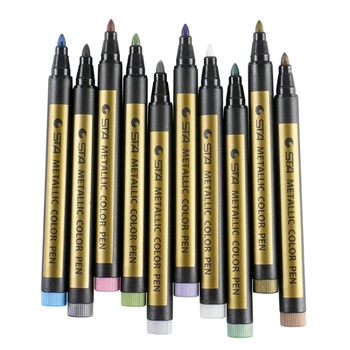 Metallist Sm Pen 10 Värvi Paks Pea Komplekt Paint Kunst Akvarell Pen Keskkonnakaitse Materjali Ohutu ja mittemürgine