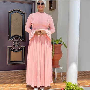 Aafrika Pulm Kleidid Naistele, 2022 Uus Mood Dashiki Plisseeritud Pool Pikk Kleit Elegantne Moslemi Abayas seal kaftan Maxi Vestidos