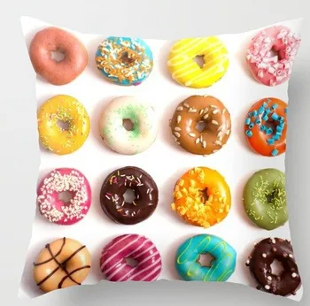 Tasuta Kohaletoimetamine Moe Ilu Värv Delicious Donuts Luksus Trükkimine Päris Kena Square Lukuga Padjapüür Viska Padi Sham