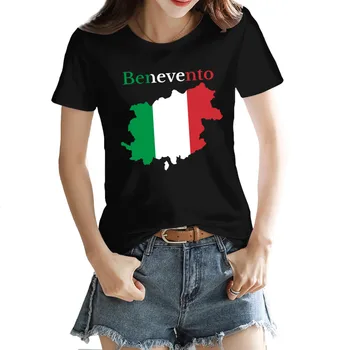Maakond Benevento Kaardil itaalia Provintsi Naiste T-särk Graafiline Must Sarkastiline Tees Tops Euroopa Suurus