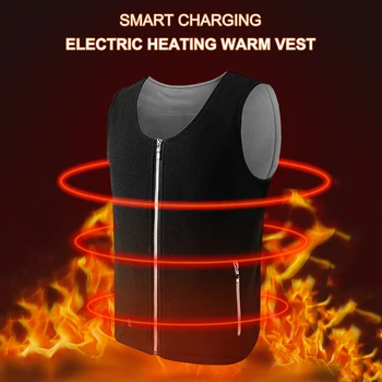 USB Smart Soojendusega Vest 5 Temperatuuri Tase Elektrilised Soojendusega Jope 5 Kütte-Tsooni Talvel Soojad Riided Väljas Matkamine Suusatamine