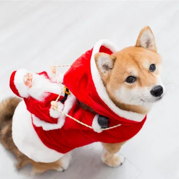 Lemmiklooma koera Jõulud kostüüm Santa Claus ratsutamine hobune kostüüm Jõulude pet kostüüm ratsutamine hirv kostüüm Pet Jõulud tarvikud