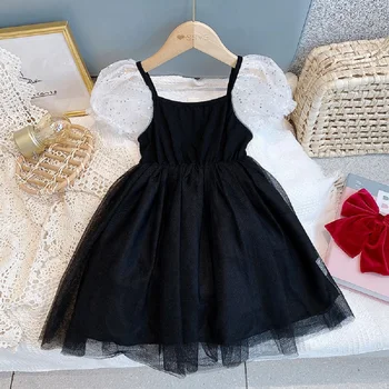 Tüdrukud Kleit Baby Girl Litrid Pool Pulm Kleit Must Kleit Lapsed Tüdruk Printsess Elegantne Sünnipäeva Kostüümid Kleit