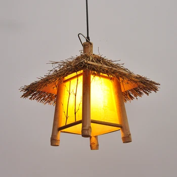lühter Zen tee tuba bamboo house elutuba, magamistuba Hiina stiilis uuringu bambusest kudumine latern bambus kunsti lamp