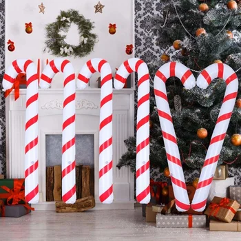 Kepid 90cm Täispuhutav Christmas Candy Cane Kinni Õhupallid Väljas Candy Decor Xmas Teenetemärgi Asjade 2022 Navidad