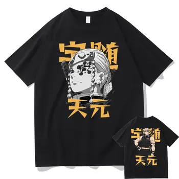 Anime Demon Slayer Tshirt Mehed Tengen Uzui Manga Kahepoolne Print T-särgid Mees, Naine, Mood Lühikesed Varrukad Tee Liiga pikk T-Särk
