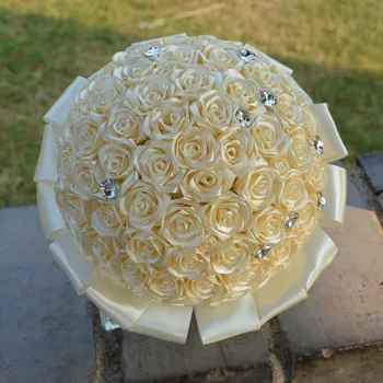 Tõeline Fotod Üllatus Uimastamist Pulm lilled Beez Pruutneitsi, pulmakimbud kunstlik Rose Crystal Pulm Kimp