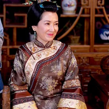 Vanuses Naine Pruun emadepäeva Kingitus Hilise Qing Dünastia Folk Rikas Naiste Qifu Xiuhefu Viimased TV Mängida Midagi, Kulla Jääda