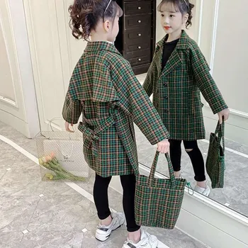 Tüdrukud Beebi Villane Mantel Jope Outwear 2021 Ilus Paksenema Sügis-Talve Kapuutsiga Keep Warm Nuppu Laste Riided