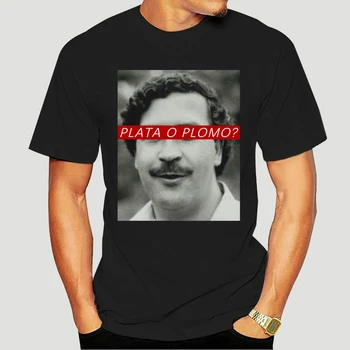 Pablo Escobar Plata O Plomo Meeste T-Särk DropShipping Puuvill Hip-Hop-O-Kaeluse Tees Tops Lühikesed Varrukad Riided Meestele 7371X