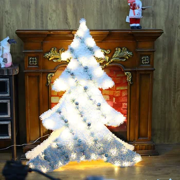 Jõulud sepistatud rauast flokeerimisega tuled Christmas tree teenetemärgi shopping mall supermarket puhkus stseeni teenetemärgi navidad