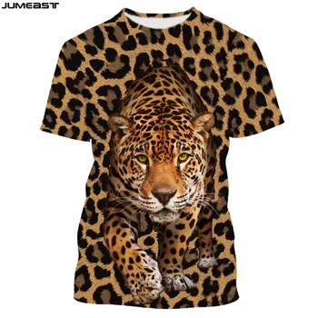 Jumeast Mehed Naised 3D T-Särk Ülepaisutatud Mees Naine Leopard Kamuflaaž Loomade Tiiger Lühikese Varrukaga T-Särk Sport Pullover Tops Tees