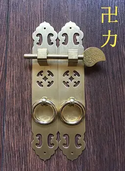 Eripakkumine Hiina antiikmööbel riistvara vasest toruliitmikud vask ukse käepide käepide käepide lihtne plain raamaturiiul