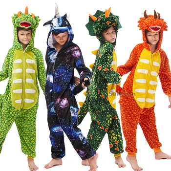 Kigurumi Lapsed Pidžaama Ükssarvik Panda Poisid Tüdrukud Dinosaurus Lõvi Talvel Kigrumi Sobiks Lastele Sleepwear Onesie Lapp Pidžaamad