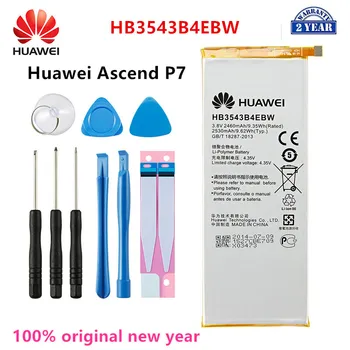 Hua Wei 100% Orginaal HB3543B4EBW 2530mAh Aku Huawei Ascend P7 L07 L09 L00 L10 L05 L11 Asendamise Patareid +Tööriistad
