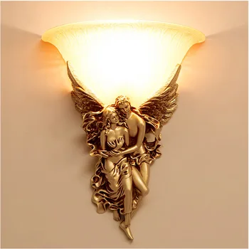 Euroopa stiilis seina lamp ingel magamistuba öö lambi elutoas TV taust seina loominguline retro seina lamp vahekäiguga Ameerika lamp