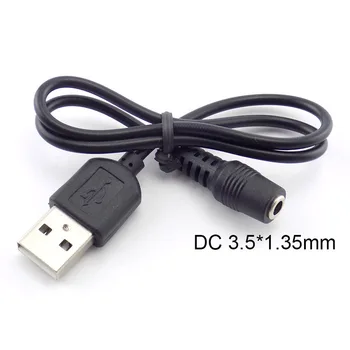 SM naine Power jack-USB-A Male Plug 3.5 mm x 1.35 mm Pistikuga Laiendamine Line Kaabel Barrel toitejuhtme Pistik: USB 2.0 Male