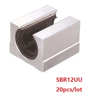 20pcs/palju SBR12UU Avatud Tüüpi Lineaarsed Ball Bearing Block SBR12 12mm lineaarne juhend raudtee CNC ruuteri osad SME12UU