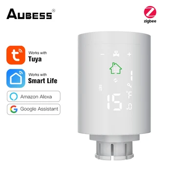 Aubess ZigBee3.0 Smart Radiaator Ajami Programmeeritavad Termostaatventiilid Armatuuri Temperatuuri Kontroller Hääljuhtimine Kaudu Alexa