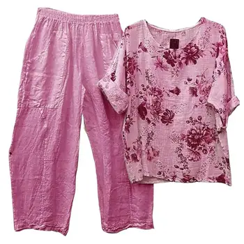 Naiste Topid Püksid Komplekt Püksid Anti-pilling Pluus Püksid Sobivad Lai Sääreosa Lai Jalg Pluus Püksid, Ülikond, 2 Tk/Komplekt