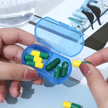 Pill Box Mini Pill Juhul 2 Fritüürkorvi Tablett Pill Korraldaja Juhul Dispenser Reisi Tablett Valdaja Konteineri Meditsiin, Narkomaania Ladustamise Kasti