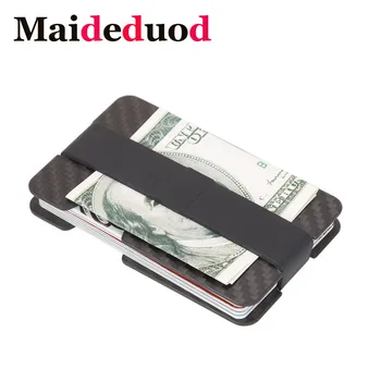 Maideduod New100% Reaalne Kompaktne süsinikkiust Must Mini Raha Clip Krediitkaardi Varruka ID Omanikule RFID Anti-Varas Kaart Rahakoti