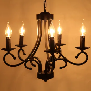 Ridgeyard Vintage Raud Lühter Valgust 5-Küünlad Stiilis Lae Ripats Lamp Tööstuse Jaoks, Elutuba/ Söögituba, Köök, Magamistuba
