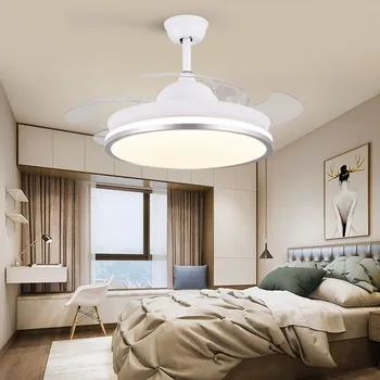 Led ülemmäära fänn lamp, millel on puldiga ümmarguse DC sagedus lamp magamistuba teenetemärgi, pakiruumi ja pöörduv