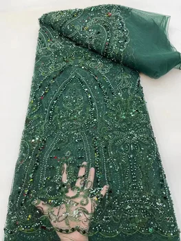 Roheline high-end Litrid helmed Pits Aafrika Pits Kangas 2022 Ilus Kõrge Kvaliteediga prantsuse Net Pits Materjalid 5Yards kleit
