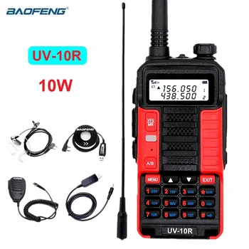 Baofeng uv-10r 10w Punane Walkie Talkie Raadio Skanner VHF / UHF Dual Band Ham-Raadio UV10R Amatöör hf Transiiver jaoks Hunt