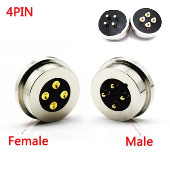 1Pair vedrudega Magnet Pogo pin-4 pin pistik Pigi 13,5 mm läbiva avaga mees naine 2A 5V DC Tasuta Probe