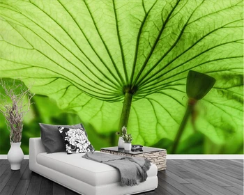Beibehang Kohandatud taustpildi lotus leaf maaelu tuul TV taust seina kaasaegne minimalistlik elutuba, magamistuba taustaks 3d tapeet