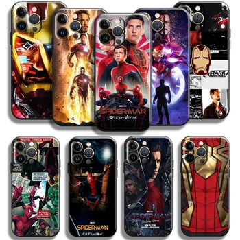 Avengers Spiderman Iron Man Apple iPhone 13 12 11 Pro Max Mini X-XR, XS Max SE 5 5s 6 6S 7 8 Pluss Telefoni Juhul Must Funda