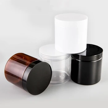 12tk 500ml Tühi Must/Pruun Ring Plastikust Ekraan Pot Kosmeetiline Kreem Jar Palsam Konteiner 500g Näo Mask Pulber pakend