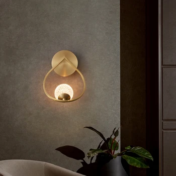 Uus loominguline kõik vasest seina lamp valgus luksus magamistuba öö lambi messing vee tilk kuju elutoas TV taust seina lamp